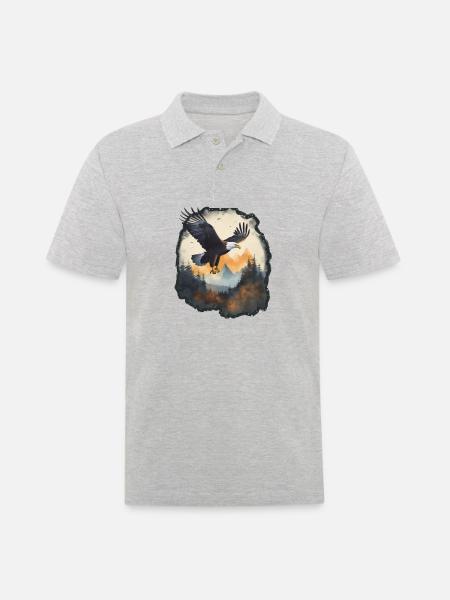 Adventure Design: Majestic Eagle - Men's Polo Shirt - heather grey