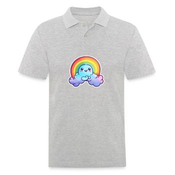 Joyeux arc-en-ciel - Polo Homme - gris chiné - Devant - Kai (181cm)