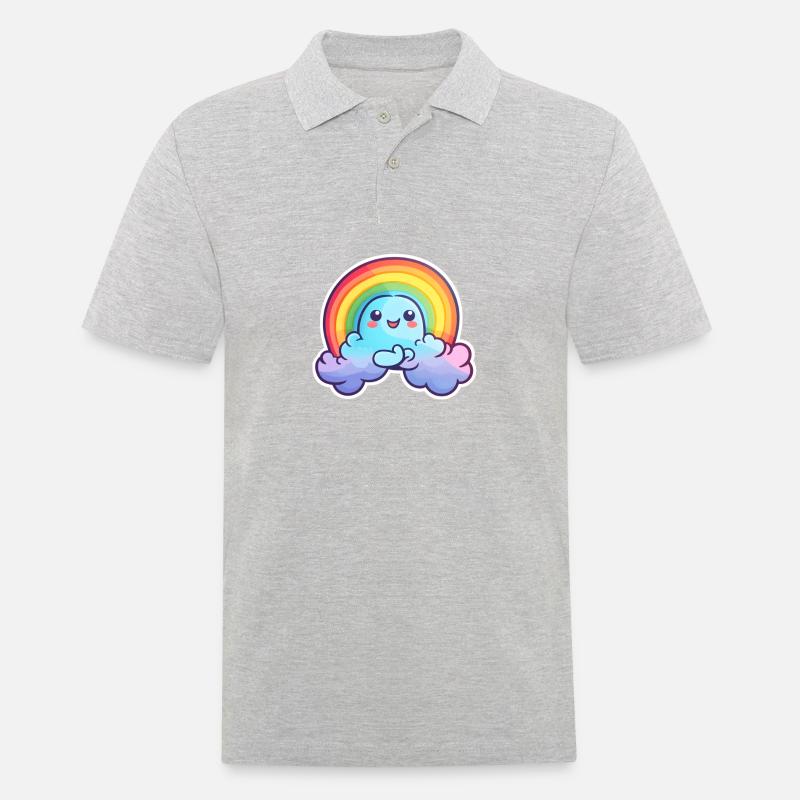 Joyeux arc-en-ciel - Polo Homme - gris chiné