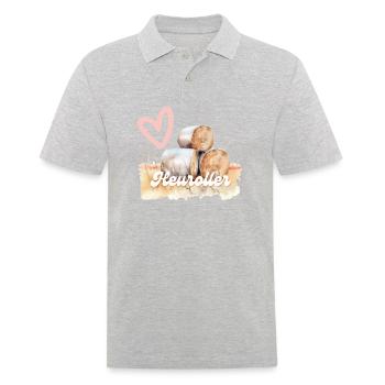 Retro Heuroller Liebe - Männer Poloshirt - Grau meliert - Vorne - Kai (181cm)