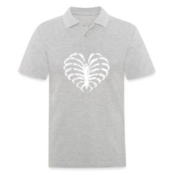 Skeleton Heart - Men's Polo Shirt - heather grey - Front - Kai (181cm)