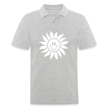 sun flower / Fleur soleil - Men's Polo Shirt - heather grey - Front - Kai (181cm)