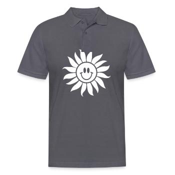 sun flower / Fleur soleil - Men's Polo Shirt - charcoal grey - Front - Nico (186cm)