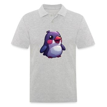 Niedlicher Pinguin – Comic-Stil Design für Kinder - Männer Poloshirt - Grau meliert - Vorne - Kai (181cm)