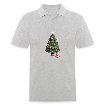 Tannenbaum mit Teddys - Männer Poloshirt - Grau meliert - Vorne - Kai (181cm)