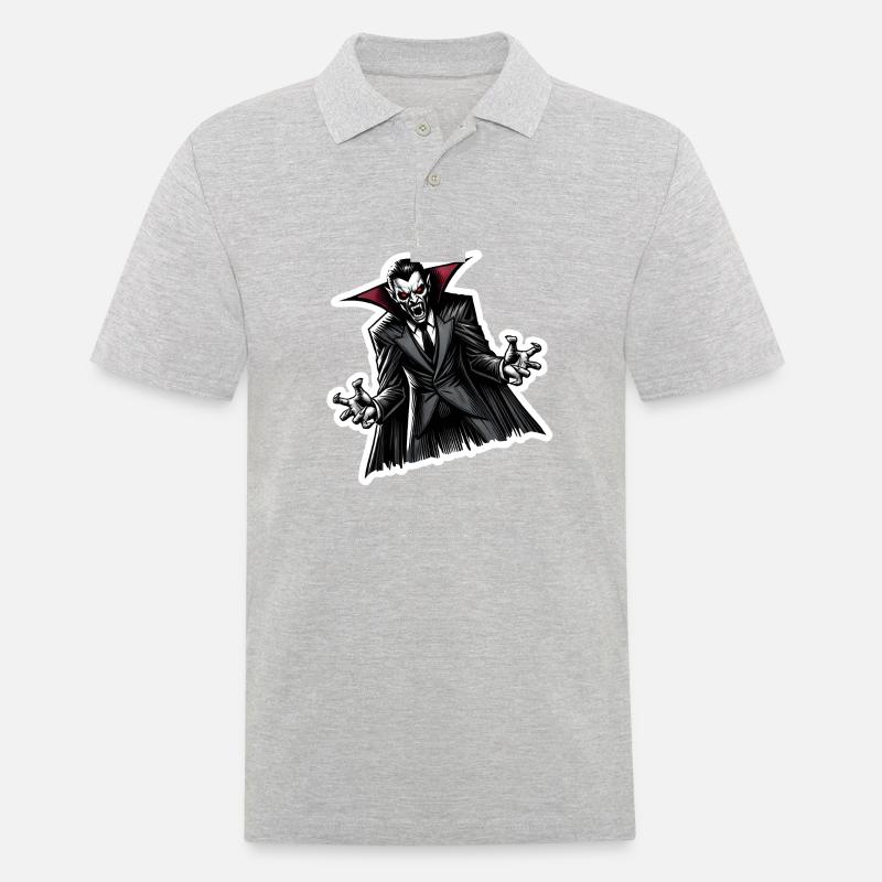 Blutsauger schräg - Männer Poloshirt - Grau meliert