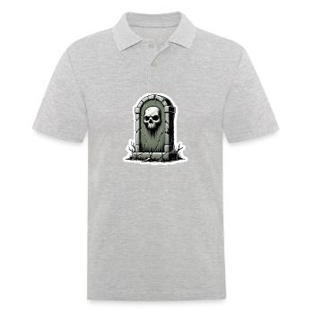 Grabstein - Männer Poloshirt - Grau meliert - Vorne - Kai (181cm)