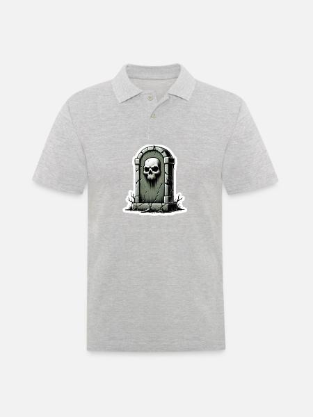 Grabstein - Männer Poloshirt - Grau meliert