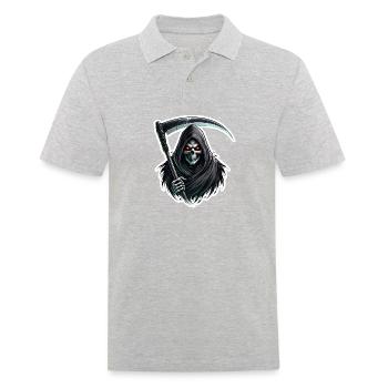 Sensenmann - Männer Poloshirt - Grau meliert - Vorne - Kai (181cm)