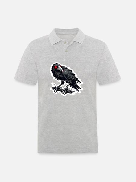 Rabenvogel - Männer Poloshirt - Grau meliert
