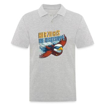 lustiges Sprichwort Adler Tier Spruch Geschenkidee - Männer Poloshirt - Grau meliert - Vorne - Kai (181cm)