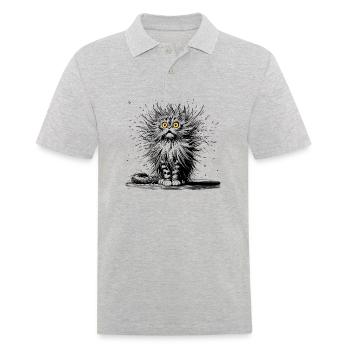 funny cat - Men's Polo Shirt - heather grey - Front - Kai (181cm)