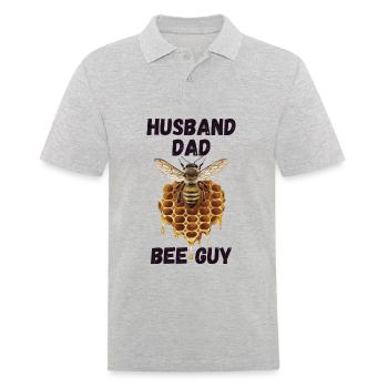 mari père abeilles guy apiculteur - Polo Homme - gris chiné - Devant - Kai (181cm)