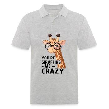 Verrückte Giraffe, You’re giraffing me crazy - Männer Poloshirt - Grau meliert - Vorne - Kai (181cm)