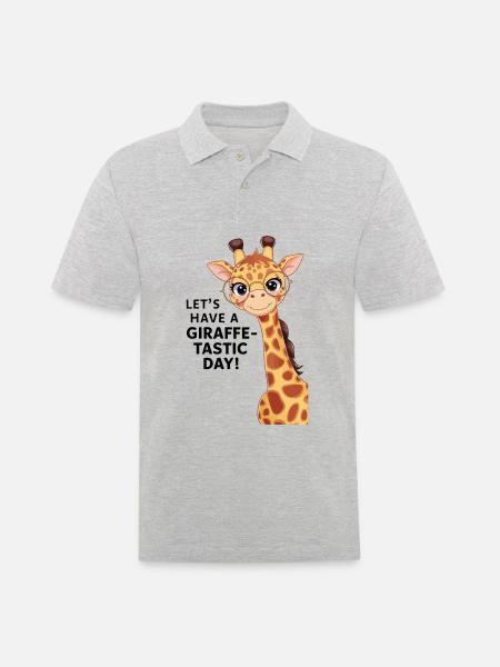 Let’s have a fantastic day - Funny giraffe - Men's Polo Shirt - heather grey