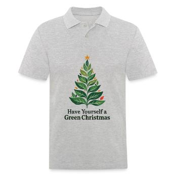 Sapin de Noël vert écologique - Polo Homme - gris chiné - Devant - Kai (181cm)