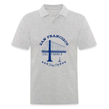 San Francisco Blue Bay City - Männer Poloshirt - Grau meliert - Vorne - Kai (181cm)