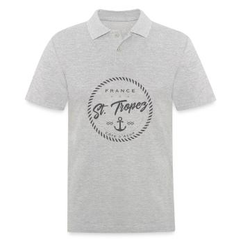 St. Tropez France Grey Edition - Männer Poloshirt - Grau meliert - Vorne - Kai (181cm)