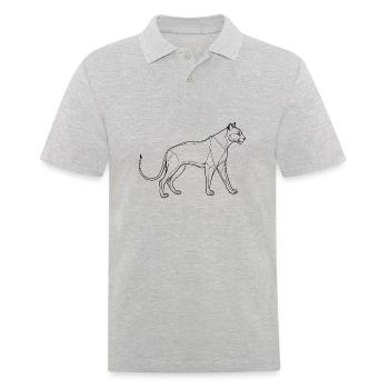 Panther in feiner Linienkunst - Männer Poloshirt - Grau meliert - Vorne - Kai (181cm)