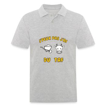 J’peux pas j’ai du taf - Polo Homme - gris chiné - Devant - Kai (181cm)