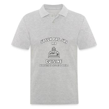 J’peux pas j’ai ma cuisine qui m’appelle - Polo Homme - gris chiné - Devant - Kai (181cm)