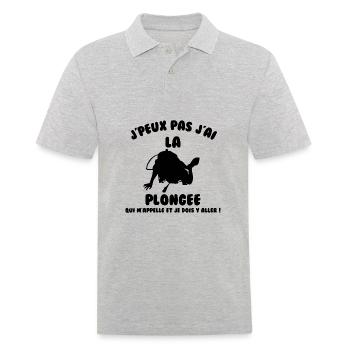 J’peux pas j’ai plongée - Polo Homme - gris chiné - Devant - Kai (181cm)