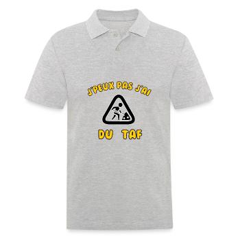 J’peux pas j’ai du taf - Polo Homme - gris chiné - Devant - Kai (181cm)