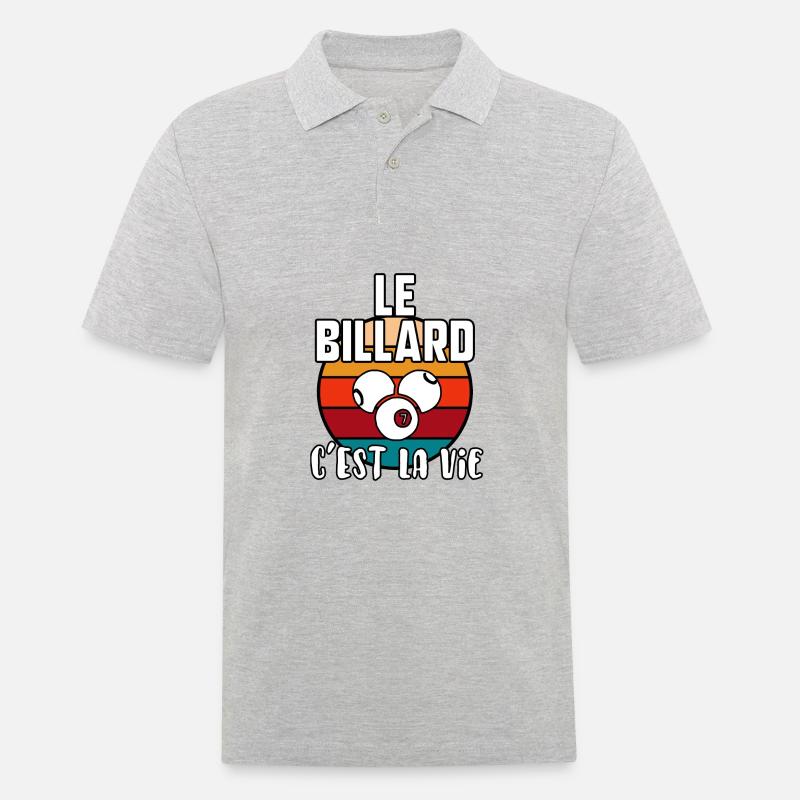 Le billard c’est la vie - Polo Homme - gris chiné