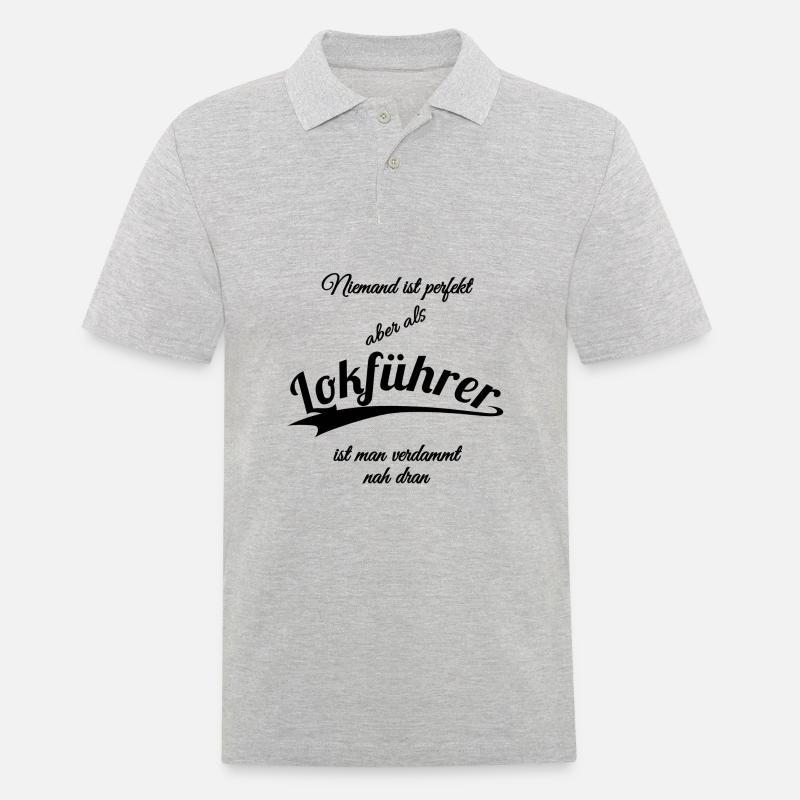 Lokführer - Männer Poloshirt - Grau meliert