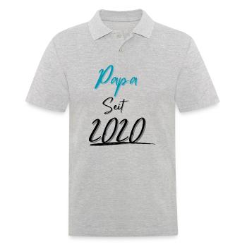 Papa seit 2020 - Männer Poloshirt - Grau meliert - Vorne - Kai (181cm)