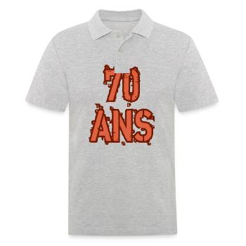70 ANS - Polo Homme - gris chiné - Devant - Kai (181cm)