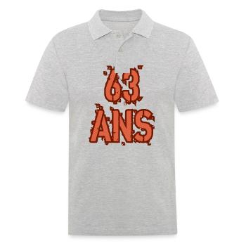 63 ANS - Polo Homme - gris chiné - Devant - Kai (181cm)