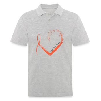 Ribbon Heart Multiple Sclerosis Awareness - Men's Polo Shirt - heather grey - Front - Kai (181cm)