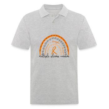Rainbow Multiple Sclerosis Warrior - Men's Polo Shirt - heather grey - Front - Kai (181cm)