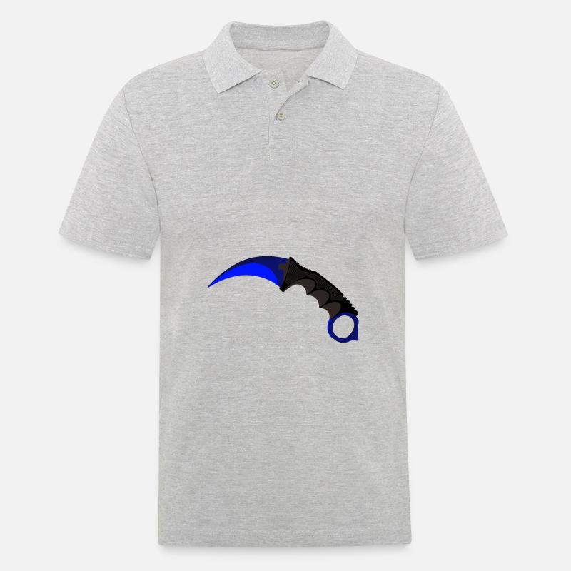 Blauer Karambit - Männer Poloshirt - Grau meliert
