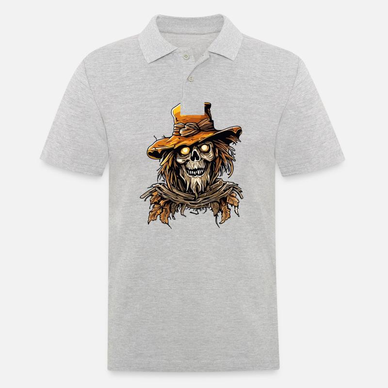 Vogelscheuche / Erntehelfer / Maisfeld / Feld - Männer Poloshirt - Grau meliert