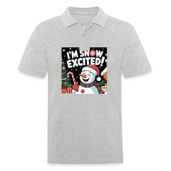 I'M SNOW EXCITED! - Men's Polo Shirt - heather grey - Front - Kai (181cm)