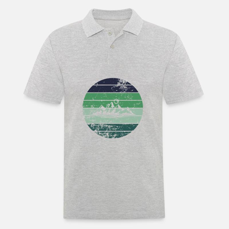 Berg - Männer Poloshirt - Grau meliert