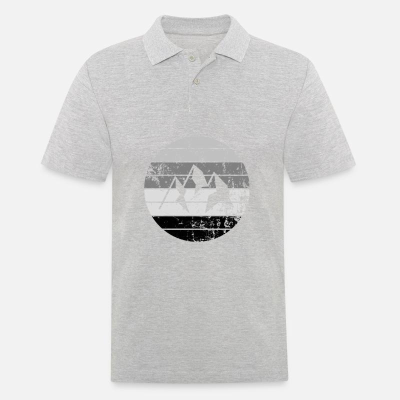 Berg - Männer Poloshirt - Grau meliert