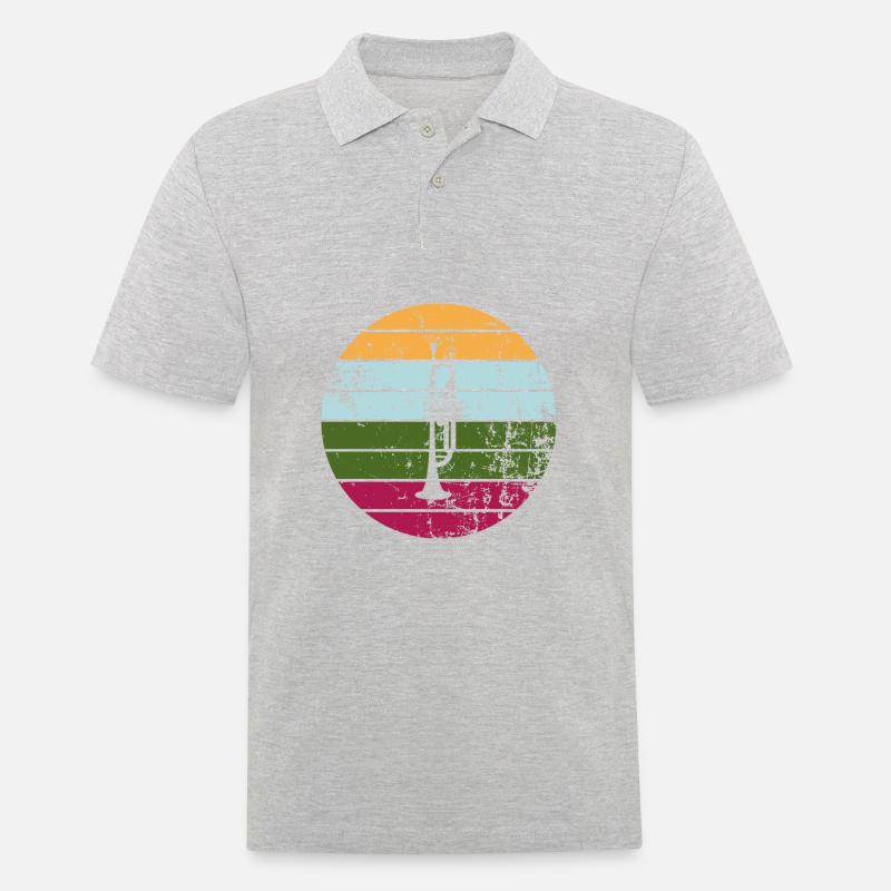 Trompete - Männer Poloshirt - Grau meliert