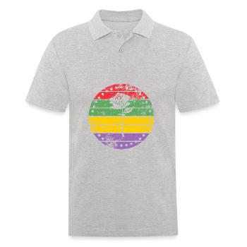 Rose - Männer Poloshirt - Grau meliert - Vorne - Kai (181cm)