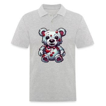 Ours en peluche / Peluche / Animal en peluche / Idée cadeau - Polo Homme - gris chiné - Devant - Kai (181cm)
