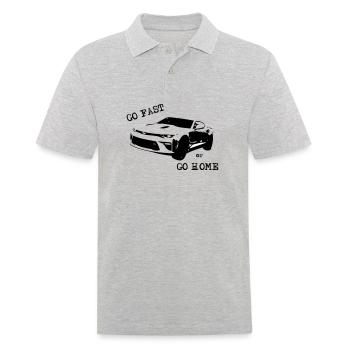 Camaro 6 - go fast or go home - Männer Poloshirt - Grau meliert - Vorne - Kai (181cm)