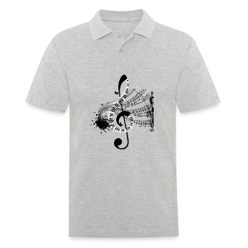 clé de clavier de piano - Polo Homme - gris chiné - Devant - Kai (181cm)