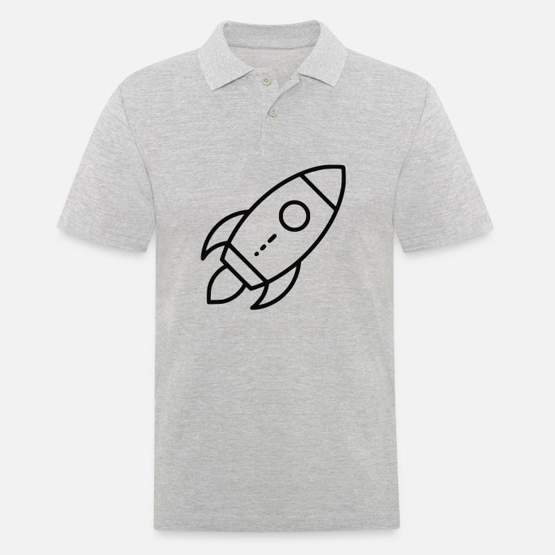 Rakete - Männer Poloshirt - Grau meliert