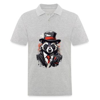 Skunk Gangster Alte Schule - Männer Poloshirt - Grau meliert - Vorne - Kai (181cm)