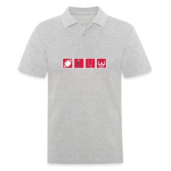 American Football Symbols Squares - Men's Polo Shirt - heather grey - Front - Kai (181cm)