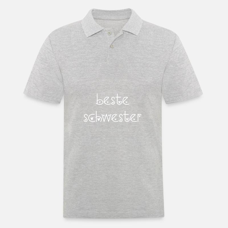 Beste Schwester - Männer Poloshirt - Grau meliert