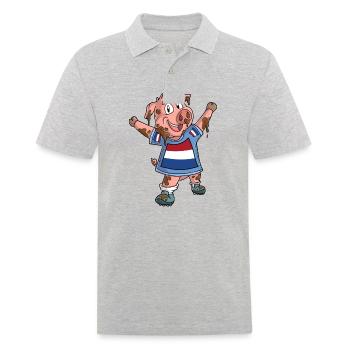 Fan Pig Netherlands - Men's Polo Shirt - heather grey - Front - Kai (181cm)