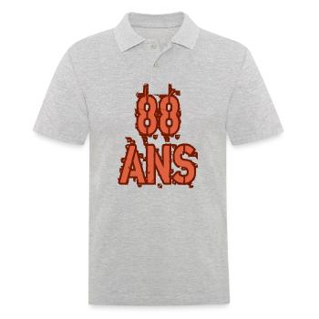 88 Ans - Polo Homme - gris chiné - Devant - Kai (181cm)